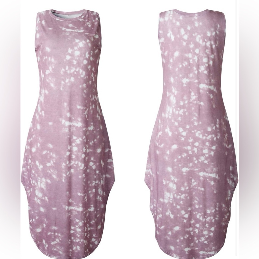 Euc Casual Loose Sundress Sleeveless Split Maxi Long Beach Shirt Dress — image 2 of 8